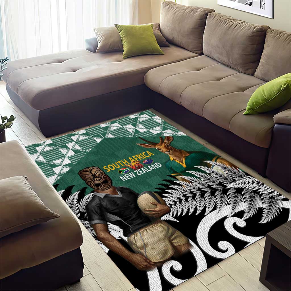 New Zealand South Africa Rugby Area Rug Springboks Kente All Black Maori Together - Polynesian Pride