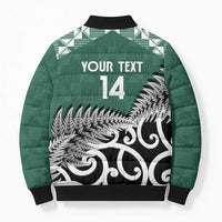 New Zealand South Africa Rugby Custom Bomber Puffer Jacket Springboks Kente All Black Maori Together - Polynesian Pride