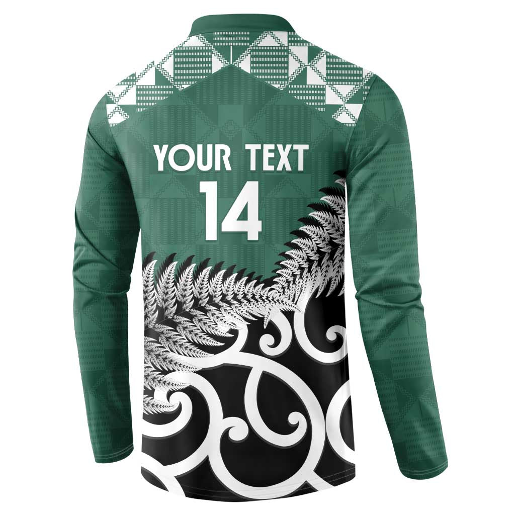 New Zealand South Africa Rugby Custom Button Sweatshirt Springboks Kente All Black Maori Together - Polynesian Pride