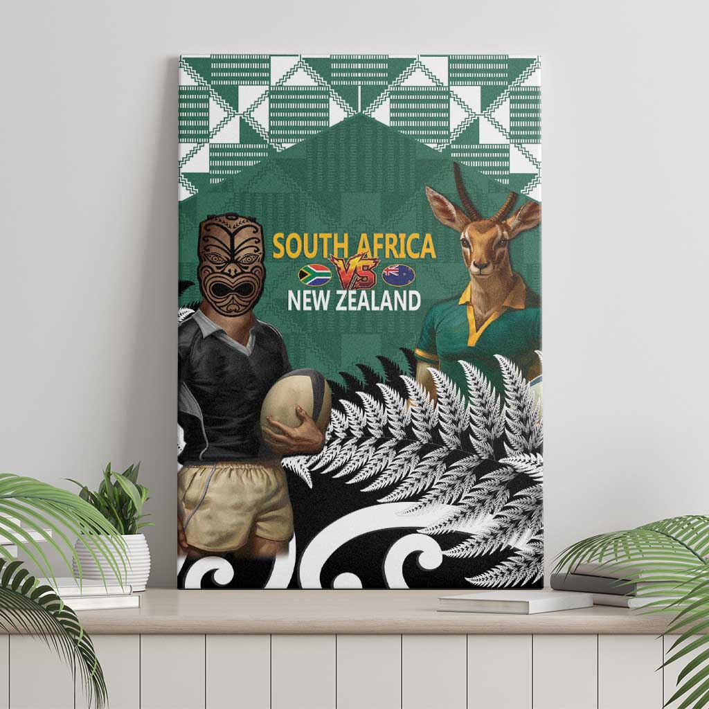 New Zealand South Africa Rugby Canvas Wall Art Springboks Kente All Black Maori Together - Polynesian Pride