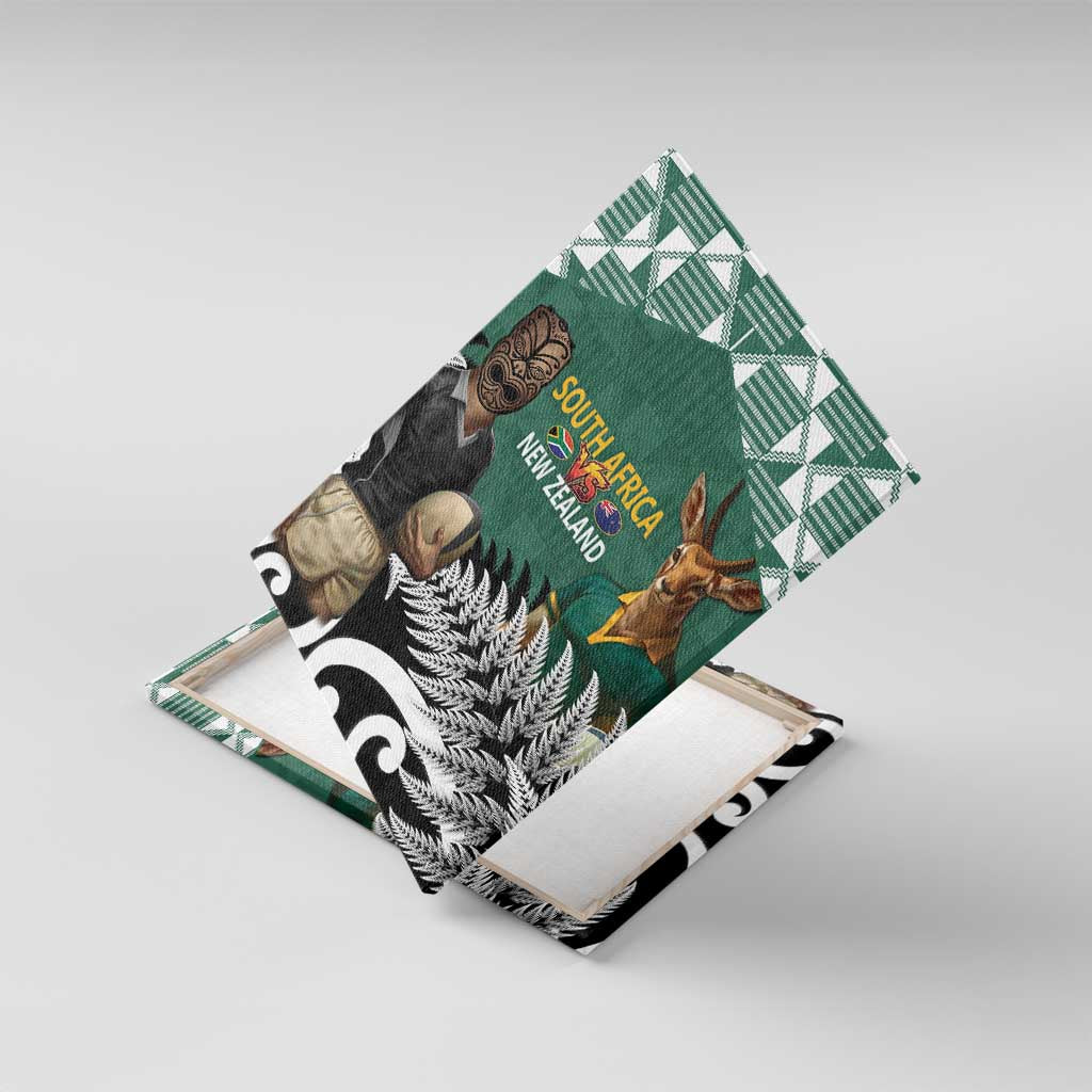 New Zealand South Africa Rugby Canvas Wall Art Springboks Kente All Black Maori Together - Polynesian Pride