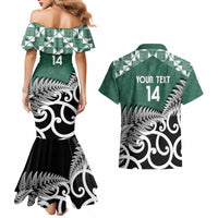 New Zealand South Africa Rugby Custom Couples Matching Mermaid Dress and Hawaiian Shirt Springboks Kente All Black Maori Together - Polynesian Pride