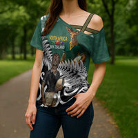 New Zealand South Africa Rugby Custom Cross Shoulder Shirt Springboks Kente All Black Maori Together - Polynesian Pride
