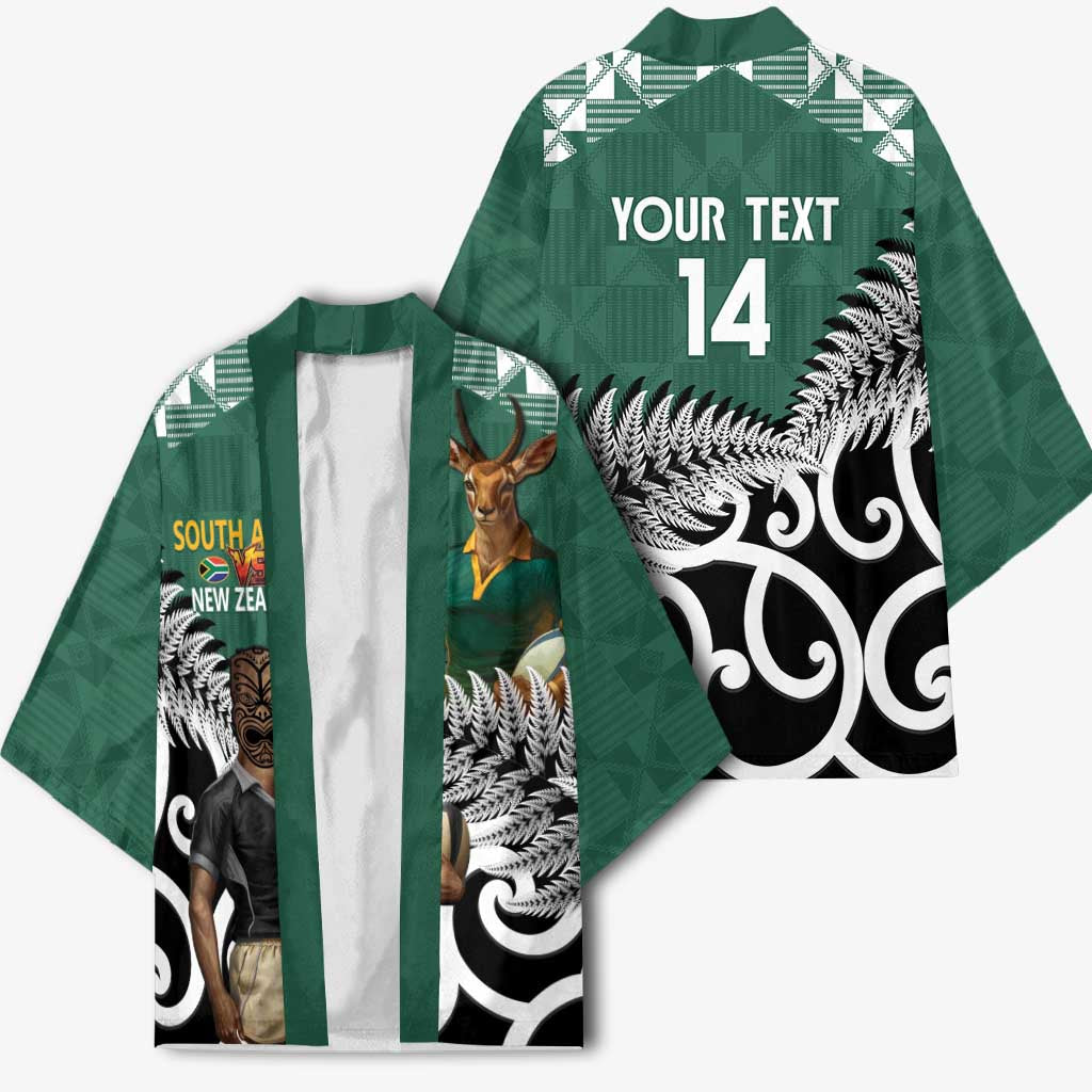 New Zealand South Africa Rugby Custom Kimono Springboks Kente All Black Maori Together - Polynesian Pride
