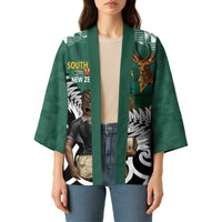 New Zealand South Africa Rugby Custom Kimono Springboks Kente All Black Maori Together - Polynesian Pride