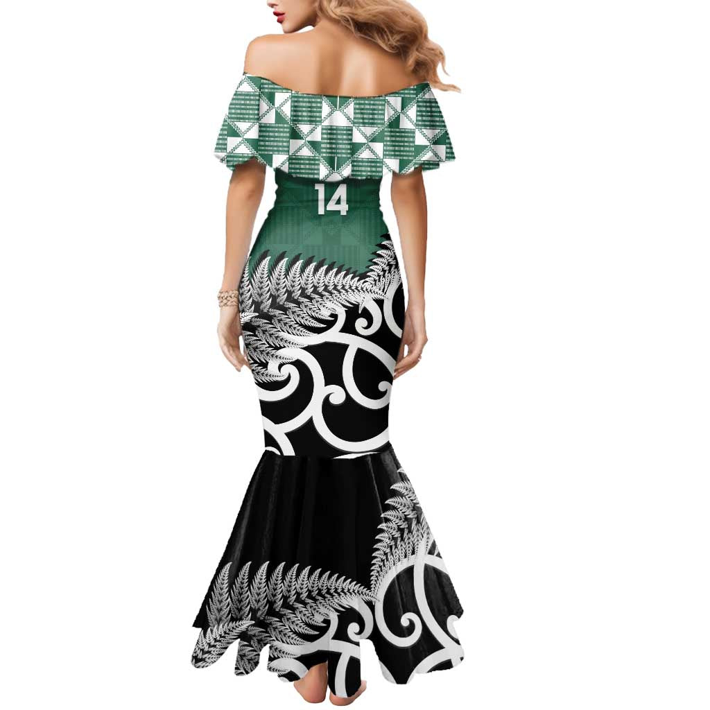 New Zealand South Africa Rugby Custom Mermaid Dress Springboks Kente All Black Maori Together - Polynesian Pride