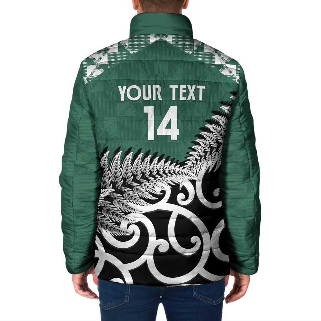 New Zealand South Africa Rugby Custom Padded Jacket Springboks Kente All Black Maori Together - Polynesian Pride