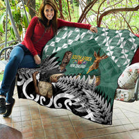 New Zealand South Africa Rugby Quilt Springboks Kente All Black Maori Together - Polynesian Pride