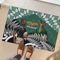 New Zealand South Africa Rugby Rubber Doormat Springboks Kente All Black Maori Together - Polynesian Pride
