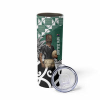 New Zealand South Africa Rugby Skinny Tumbler Springboks Kente All Black Maori Together - Polynesian Pride