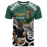 New Zealand South Africa Rugby Custom T Shirt Springboks Kente All Black Maori Together - Polynesian Pride