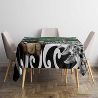 New Zealand South Africa Rugby Tablecloth Springboks Kente All Black Maori Together - Polynesian Pride
