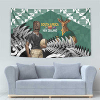 New Zealand South Africa Rugby Tapestry Springboks Kente All Black Maori Together - Polynesian Pride