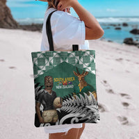 New Zealand South Africa Rugby Tote Bag Springboks Kente All Black Maori Together - Polynesian Pride