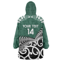 New Zealand South Africa Rugby Custom Wearable Blanket Hoodie Springboks Kente All Black Maori Together - Polynesian Pride