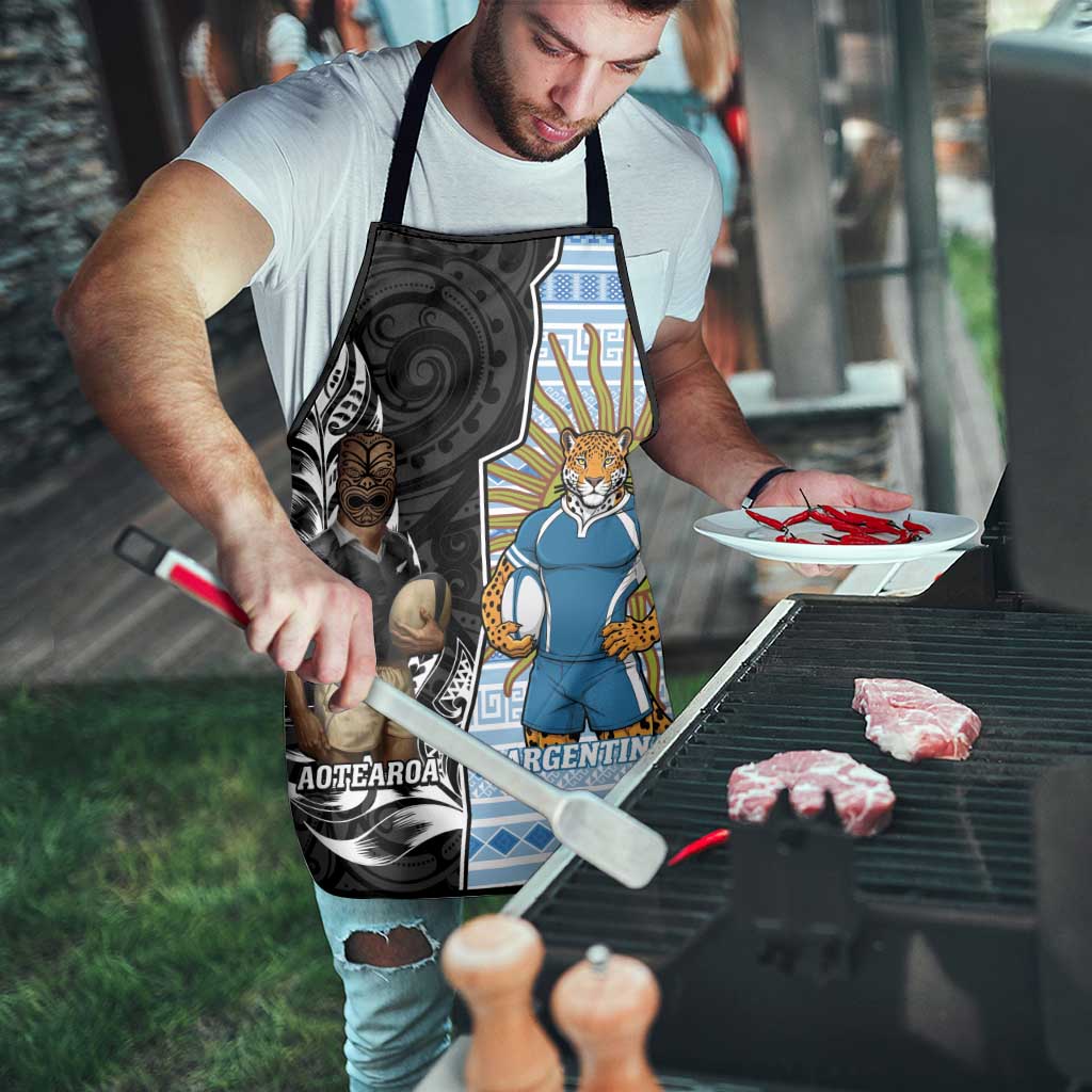 New Zealand Argentina Rugby Apron 2025 Los Pumas All Black Together - Polynesian Pride