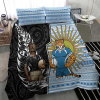 New Zealand Argentina Rugby Bedding Set 2025 Los Pumas All Black Together - Polynesian Pride