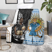 New Zealand Argentina Rugby Blanket 2025 Los Pumas All Black Together - Polynesian Pride