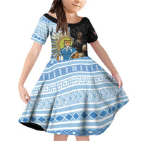 New Zealand Argentina Rugby Custom Family Matching Off Shoulder Short Dress and Hawaiian Shirt 2025 Los Pumas All Black Together - Polynesian Pride