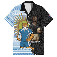 New Zealand Argentina Rugby Custom Family Matching Tank Maxi Dress and Hawaiian Shirt 2025 Los Pumas All Black Together - Polynesian Pride