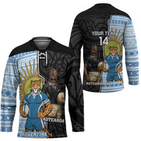 New Zealand Argentina Rugby Custom Hockey Jersey 2025 Los Pumas All Black Together - Polynesian Pride