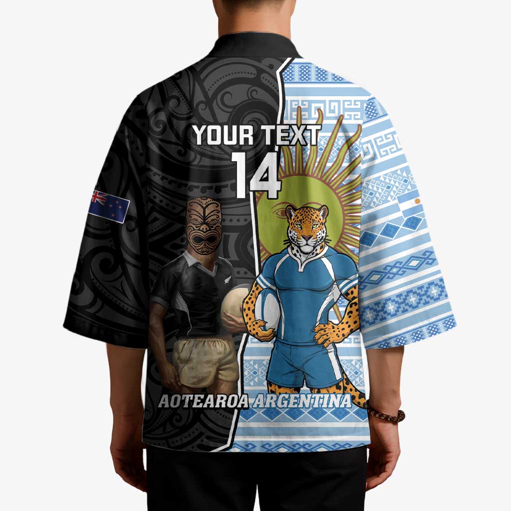 New Zealand Argentina Rugby Custom Kimono 2025 Los Pumas All Black Together - Polynesian Pride