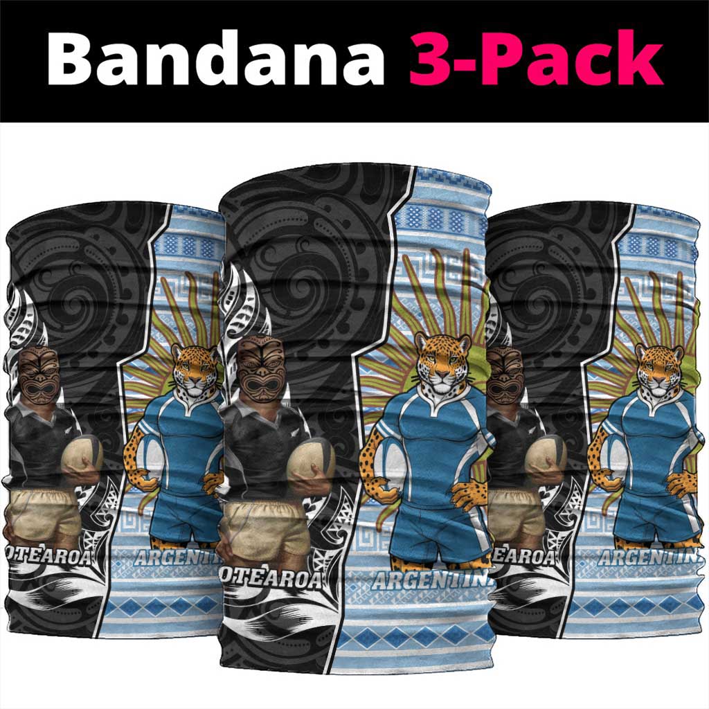 New Zealand Argentina Rugby Neck Gaiter 2025 Los Pumas All Black Together - Polynesian Pride