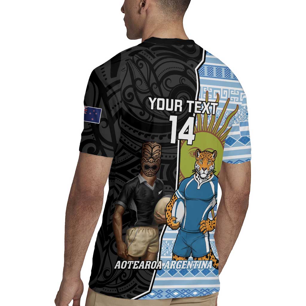 New Zealand Argentina Rugby Custom Rugby Jersey 2025 Los Pumas All Black Together - Polynesian Pride