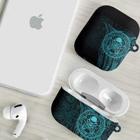 New Zealand Skull Darts AirPods Case Aotearoa Maori Chest Tattoo Stylized Teal - Polynesian Pride