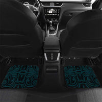 New Zealand Skull Darts Car Mats Aotearoa Maori Chest Tattoo Stylized Teal - Polynesian Pride