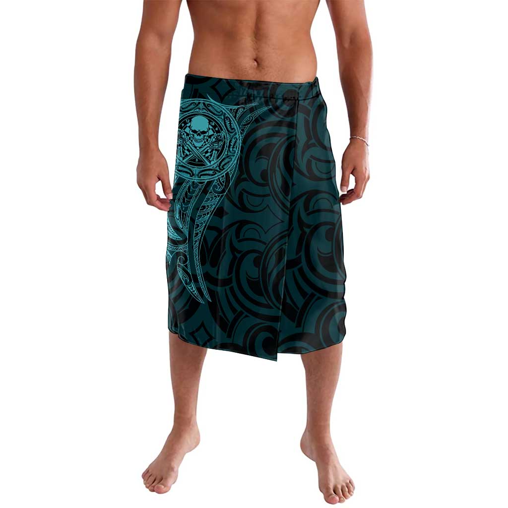 New Zealand Skull Darts Lavalava Aotearoa Maori Chest Tattoo Stylized Teal - Polynesian Pride