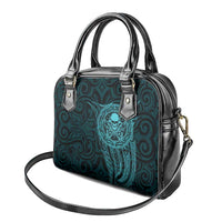 New Zealand Skull Darts Shoulder Handbag Aotearoa Maori Chest Tattoo Stylized Teal - Polynesian Pride