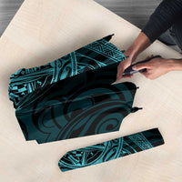 New Zealand Skull Darts Umbrella Aotearoa Maori Chest Tattoo Stylized Teal - Polynesian Pride