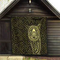 New Zealand Skull Darts Quilt Aotearoa Maori Chest Tattoo Stylized Gold - Polynesian Pride