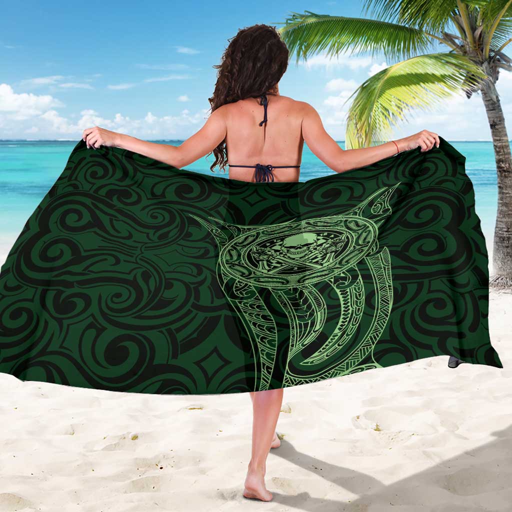 New Zealand Skull Darts Sarong Aotearoa Maori Chest Tattoo Stylized Green - Polynesian Pride