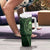 New Zealand Skull Darts Tumbler With Handle Aotearoa Maori Chest Tattoo Stylized Green - Polynesian Pride