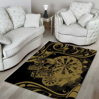 New Zealand Darts Area Rug Skull In Dart We Trust Maori Pattern - Polynesian Pride