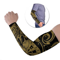 New Zealand Darts Arm Sleeves Skull In Dart We Trust Maori Pattern - Polynesian Pride