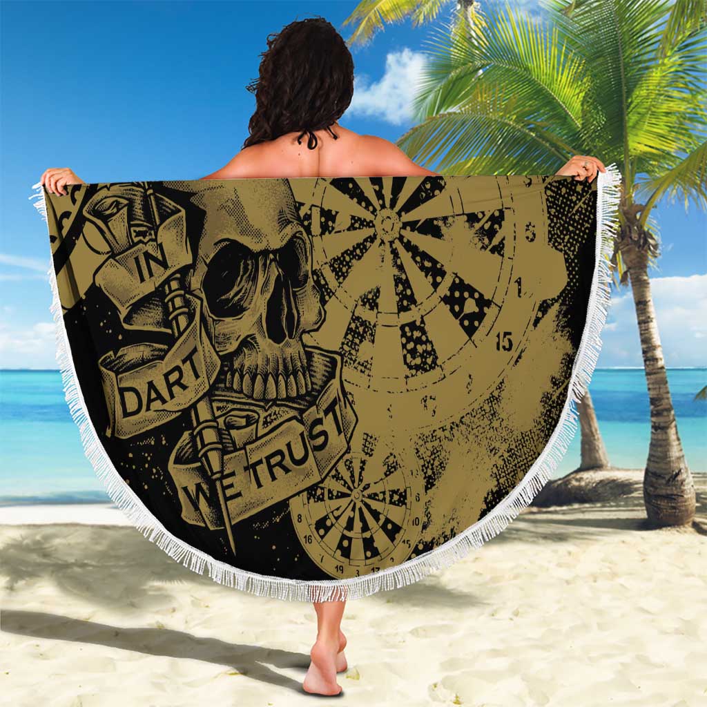 New Zealand Darts Beach Blanket Skull In Dart We Trust Maori Pattern - Polynesian Pride