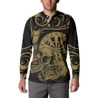 New Zealand Darts Button Sweatshirt Skull In Dart We Trust Maori Pattern - Polynesian Pride