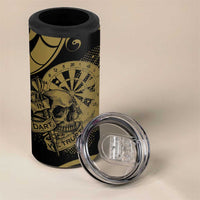 New Zealand Darts 4 in 1 Can Cooler Tumbler Skull In Dart We Trust Maori Pattern - Polynesian Pride