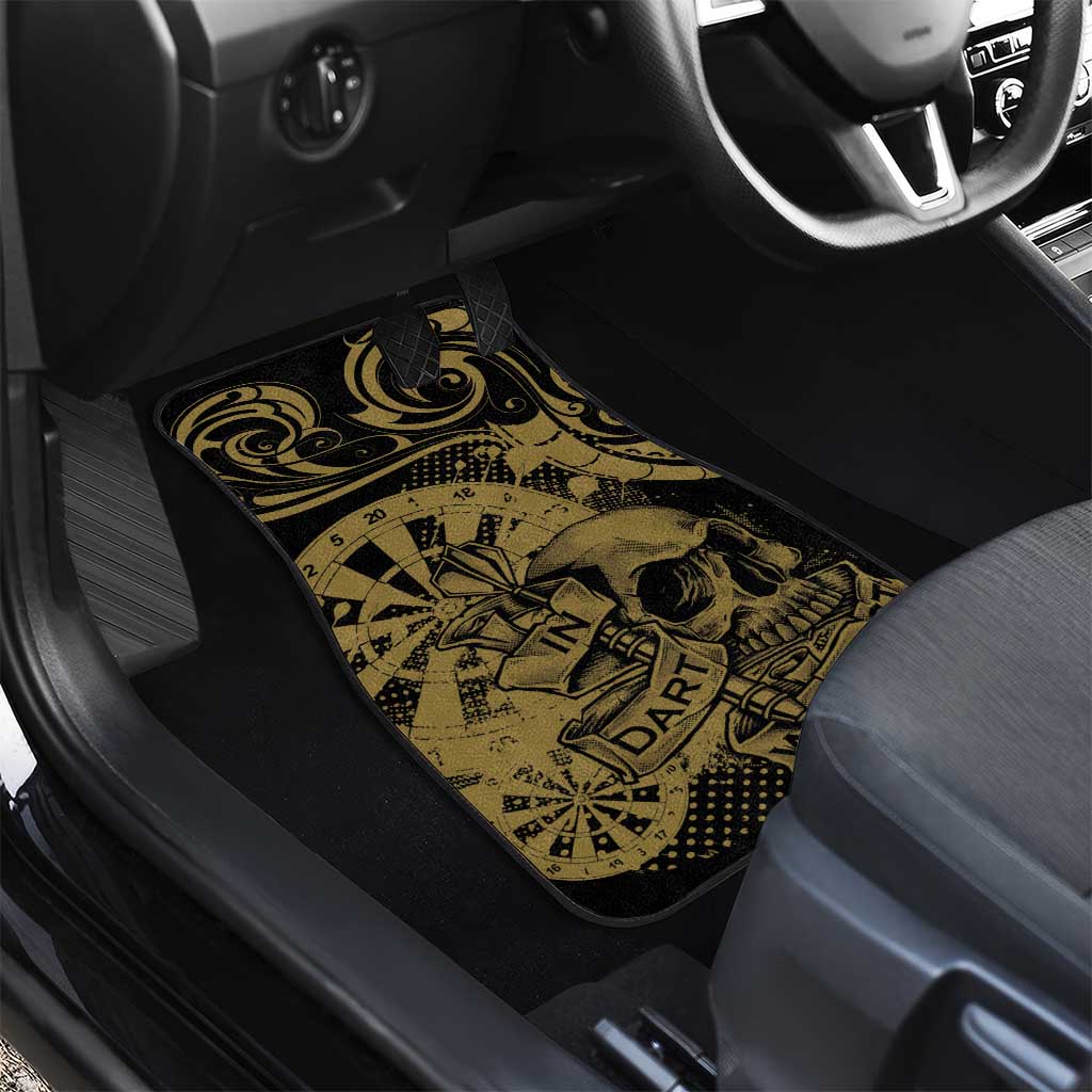 New Zealand Darts Car Mats Skull In Dart We Trust Maori Pattern - Polynesian Pride