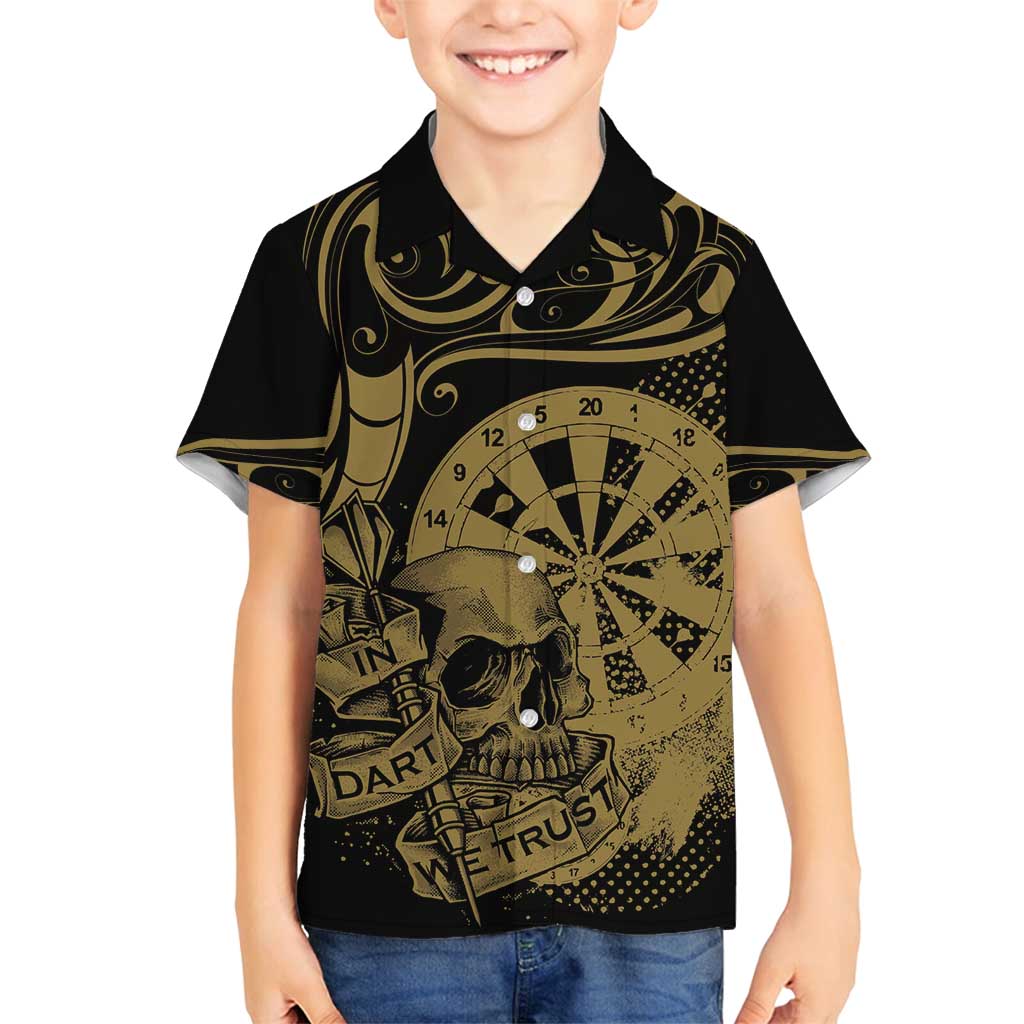 New Zealand Darts Family Matching Off Shoulder Short Dress and Hawaiian Shirt Skull In Dart We Trust Maori Pattern - Polynesian Pride