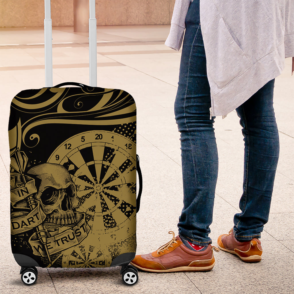 New Zealand Darts Luggage Cover Skull In Dart We Trust Maori Pattern LT14