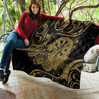 New Zealand Darts Quilt Skull In Dart We Trust Maori Pattern - Polynesian Pride