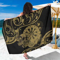 New Zealand Darts Sarong Skull In Dart We Trust Maori Pattern - Polynesian Pride