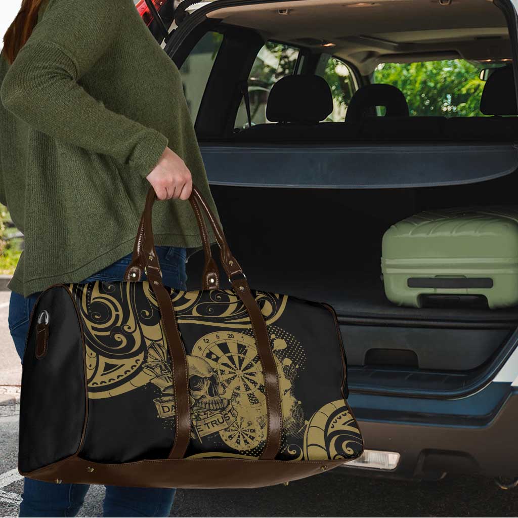 New Zealand Darts Travel Bag Skull In Dart We Trust Maori Pattern - Polynesian Pride