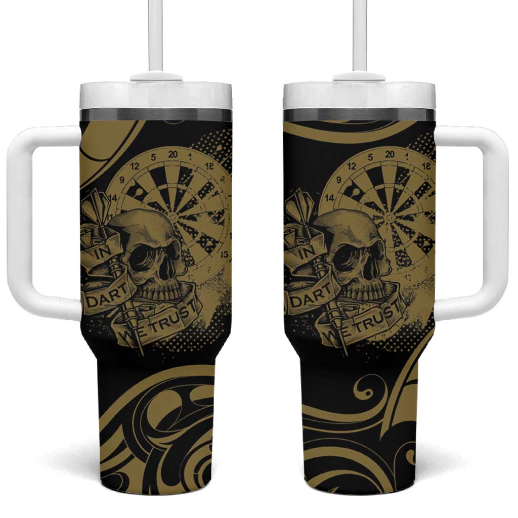 New Zealand Darts Tumbler With Handle Skull In Dart We Trust Maori Pattern - Polynesian Pride