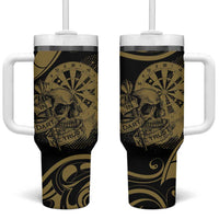 New Zealand Darts Tumbler With Handle Skull In Dart We Trust Maori Pattern - Polynesian Pride
