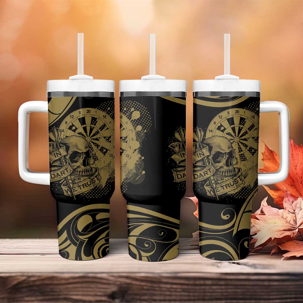 New Zealand Darts Tumbler With Handle Skull In Dart We Trust Maori Pattern - Polynesian Pride
